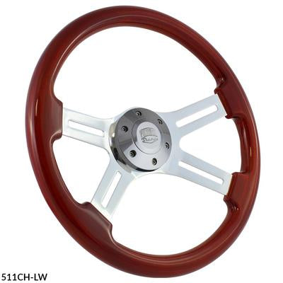 Forever Sharp Dual Classic Chrome Steering Wheel - Light Wood